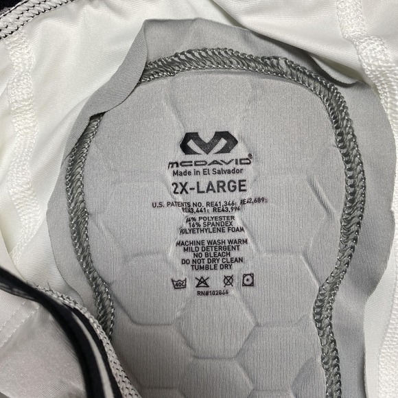 McDavid Compression Pants Mens 2XL XXL White HEX 3/4 Basketball Tailbone Padded - Picture 9 of 11